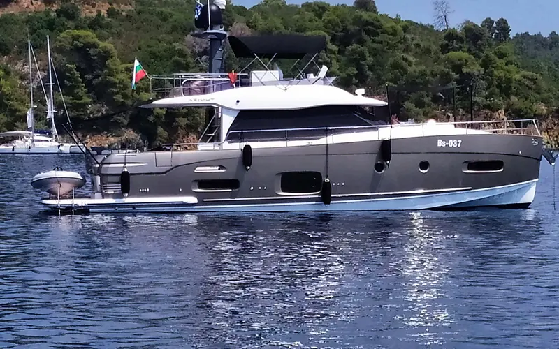 MY MARY at anchor off Porto Carras