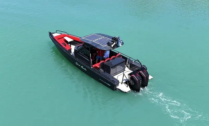 Aerial view under way