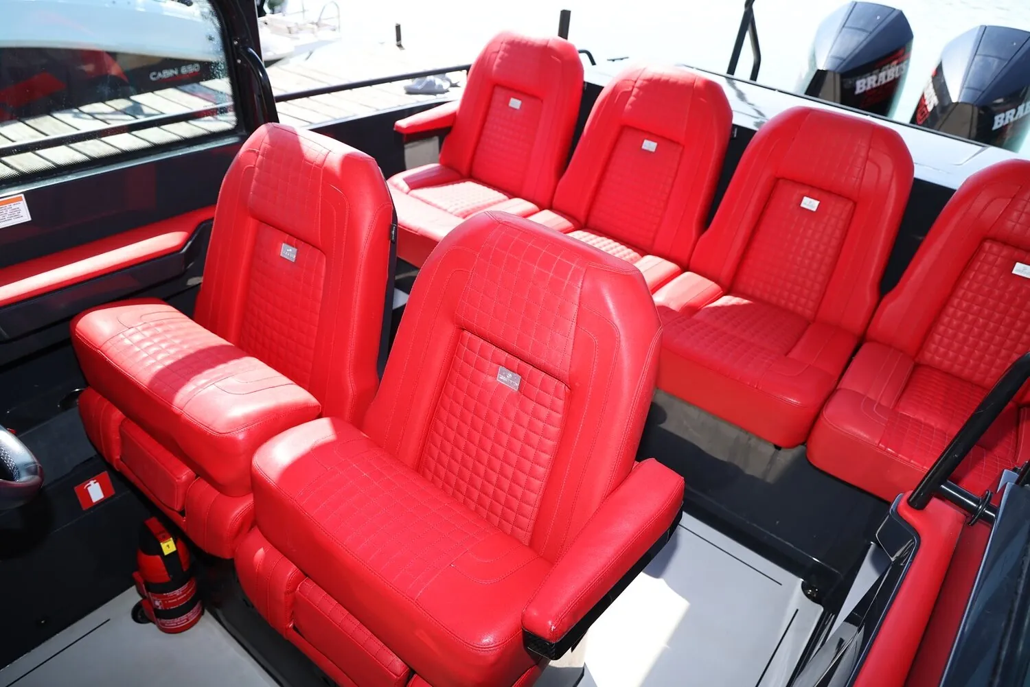 Red leather sports seats