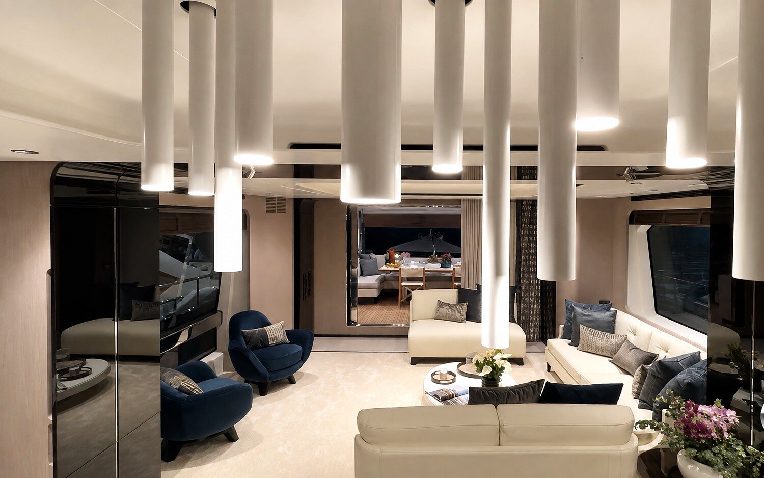 ESCAPE main salon interior by Achille Salvagni